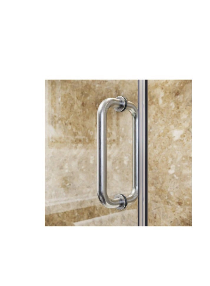 KNP KNP Back to Back Door Handle Set for Front Door Stainless Steel Push Pull Back to Back Fixer For Glass Doors And Frameless Shower Doors S Shape  - Image 2