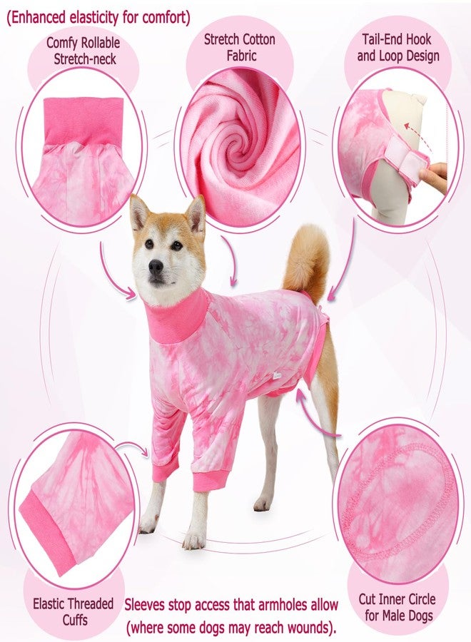 Lukovee Recovery Suit for Dogs - Soft Onesie Dog Surgery Suit for Female Male Dogs, Breathable Surgical Recovery Suit Prevent Licking Spay Recovery Suit Dog E-Collar & Cone Alternative(XS,Pink) - Image 3
