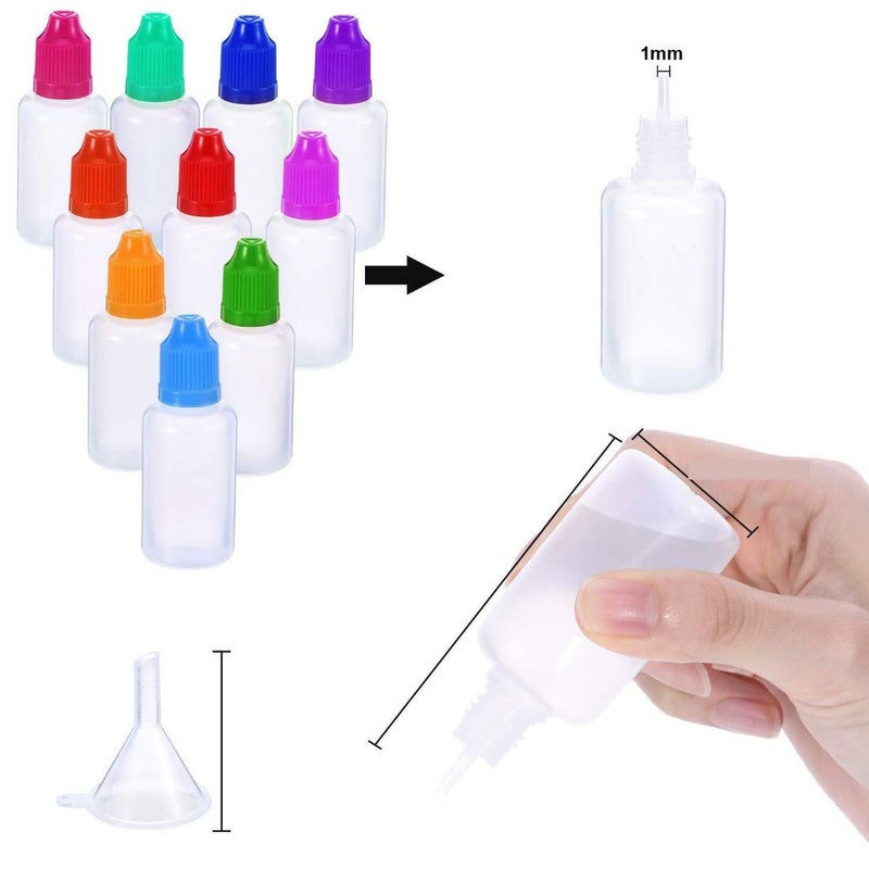 DIY Crafts DIY Crafts Design No 1 Pack of 10 Pcs 10 Pcs LDPE Plastic Liquid Eye Dropper Empty Bottles and 5 Mini Funnel Reusable and Design No 1 Pack of 10 Pcs  - Image 5