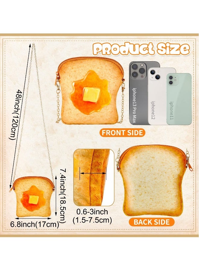 SYOSI Butter Toast Shoulder Bag, Cute Cross Body Bag Novelty Handbag Cute Plush Food Crossbody Bag Wool Fabric  - Image 2