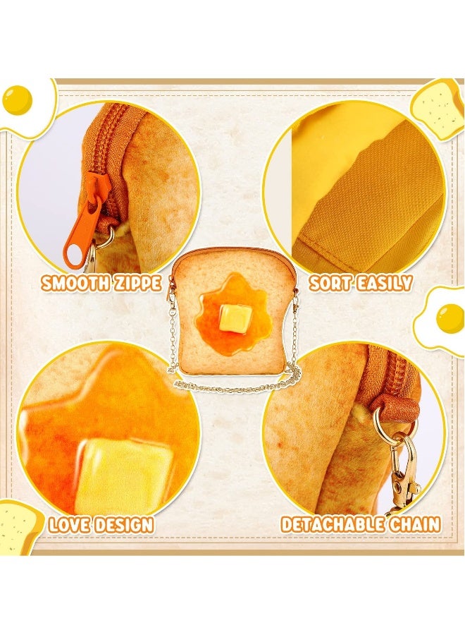 SYOSI Butter Toast Shoulder Bag, Cute Cross Body Bag Novelty Handbag Cute Plush Food Crossbody Bag Wool Fabric  - Image 5