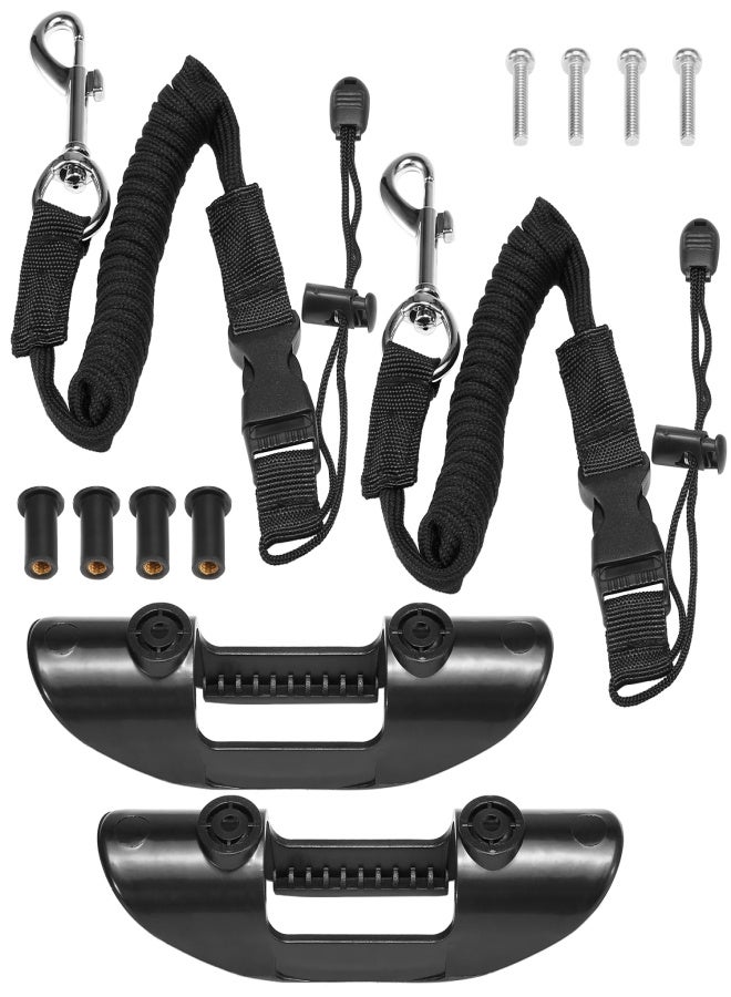 Kayak Paddle Holders Kayak Adjustable Safety Paddle Leashes Deck Mounted Clips Universal Kayak Accessories - Image 2