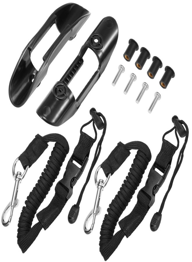 Kayak Paddle Holders Kayak Adjustable Safety Paddle Leashes Deck Mounted Clips Universal Kayak Accessories - Image 4