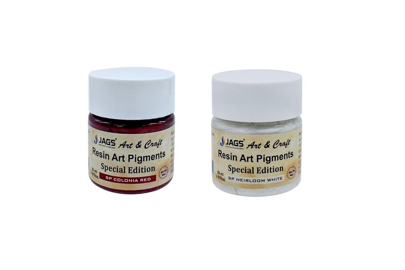 Generic MFH Resin Art Pigments 20ML Sp Heirloom White AND RED PACK OF 2 COMBO  - Image 1