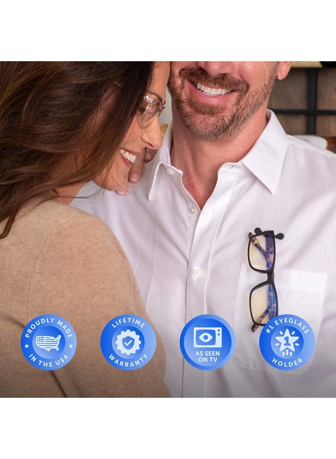 ReadeREST Stainless Magnetic Eyeglass Holder Id Badge Accessory In Blue Red And White Ideal For Daily Wear Holds Glasses Safely Easytouse And Strong Neodymium Magnets Multipack (3Pack) - Image 3