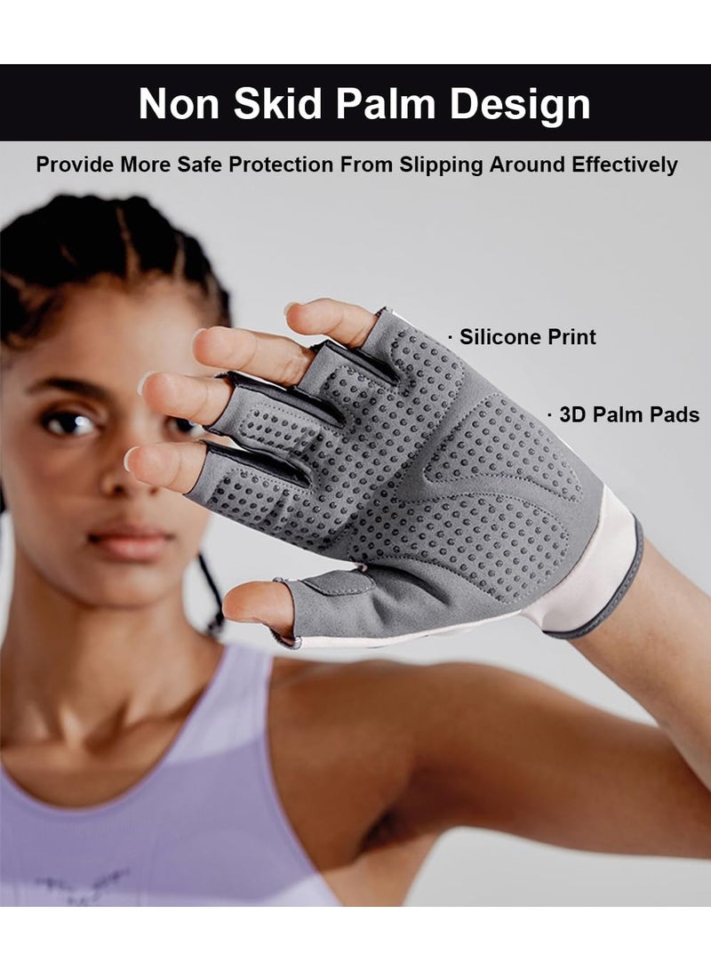 Flushrenic Men's and women's fitness gloves, anti-slip fingerless weightlifting gloves, men's fitness gloves, exercise anti-slip shock-absorbing half-finger gloves, suitable for gym training and exercise, weightlifting, dumbbells, deadlifts, barbell pads, and pull-up grips.  - Image 4