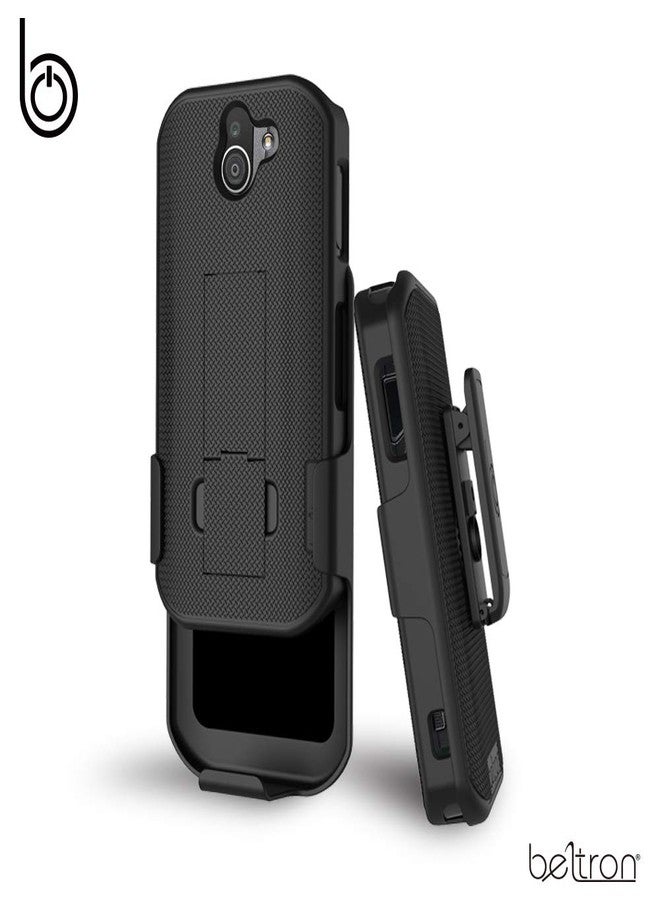 جراب BELTRON مع مشبك حزام لهاتف Kyocera DuraForce Pro 2، جراب نحيف شديد التحمل مع مسند مدمج لهاتف Kyocera E6900 E6910 E6920 (AT&T FirstNet Verizon) - أسود - Image 4