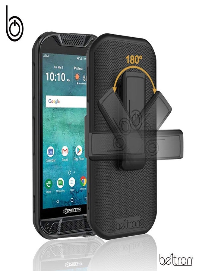جراب BELTRON مع مشبك حزام لهاتف Kyocera DuraForce Pro 2، جراب نحيف شديد التحمل مع مسند مدمج لهاتف Kyocera E6900 E6910 E6920 (AT&T FirstNet Verizon) - أسود - Image 5