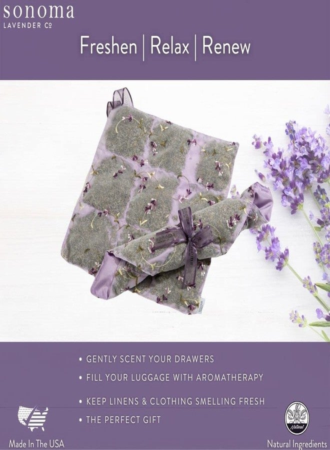 Sonoma Lavender أكياس معطرة برائحة الخزامى المجفف من سونوما، تُستخدم كبطانة للأدراج والخزائن، ومعطر جو طبيعي للمنزل، وحقائب السفر، والحقائب، والغرف، والخزائن. - Image 2