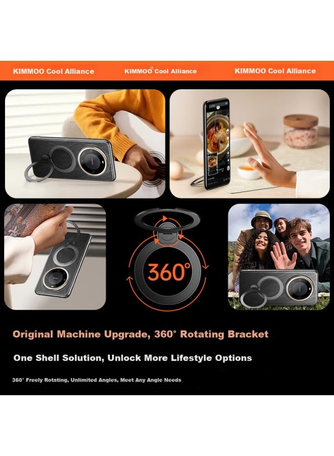 Kumeng Ultra-thin High-end Genuine Leather Phone Case For Huawei Mate 60 Pro, With Full Coverage Protection For Pro+ Lens, Anti-drop And Stylish Shell - Image 5