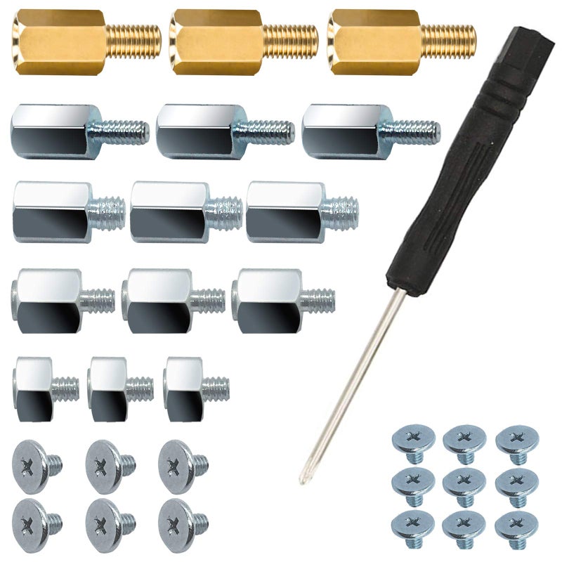 SGTKJSJS PCIe NVMe M.2 SSD Mounting Screws Kit for Asus Gigabyte ASRock Msi Motherboards, 30pcs - Image 1