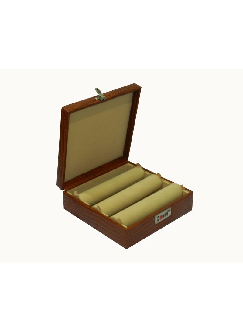 LAVERI LEATHER Laveri Genuine Leather Bracelet Jewelry Box with 3 Removable Rolls - Holder Stores Bracelets, Bangles & Watches Bangle Vanity Box REMOVABLE Vanity Box Removable Vanity Box - Image 4