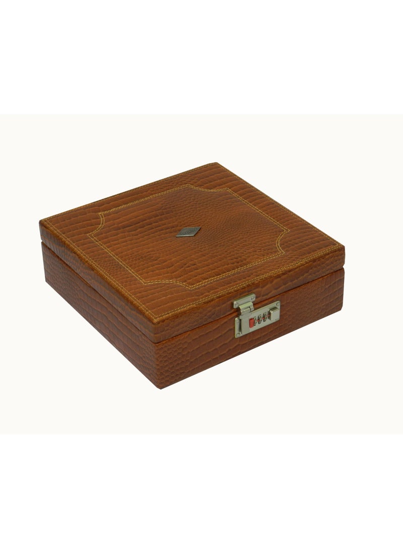 LAVERI LEATHER Laveri Genuine Leather Bracelet Jewelry Box with 3 Removable Rolls - Holder Stores Bracelets, Bangles & Watches Bangle Vanity Box REMOVABLE Vanity Box Removable Vanity Box - Image 3