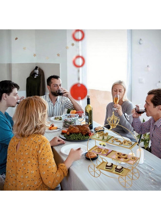 كيلا حامل كعك على شكل تاج، حامل عرض حلويات على الطراز الأوروبي، صينية تقديم متعددة الطبقات، زينة للحلويات لحفلات الزفاف وأعياد الميلاد وشاي بعد الظهر - Image 5