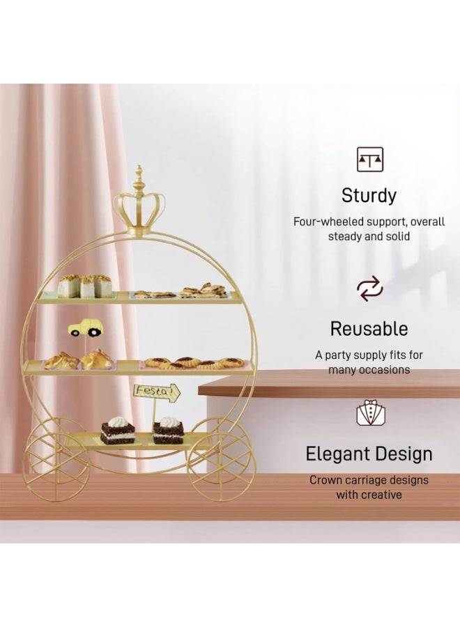 كيلا حامل كعك على شكل تاج، حامل عرض حلويات على الطراز الأوروبي، صينية تقديم متعددة الطبقات، زينة للحلويات لحفلات الزفاف وأعياد الميلاد وشاي بعد الظهر - Image 4