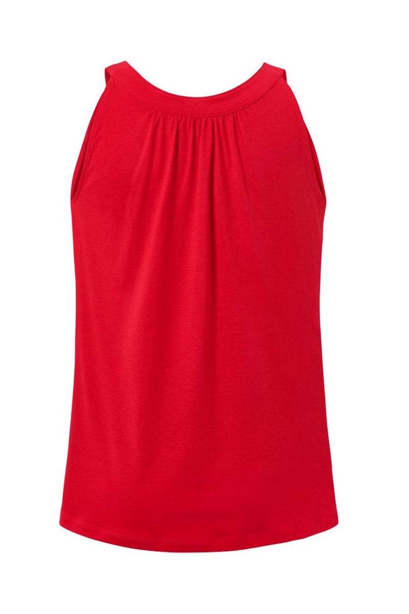 Tchibo Women Scoop Neck Plain Sleeveless Tank Top, Red - Image 4