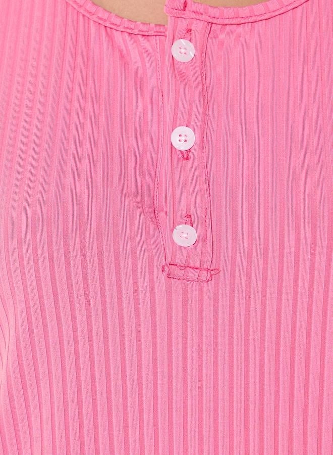 تايك تو طقم بيجامة بأكمام قصيرة مزينة بالدانتيل وطبعة - Image 5