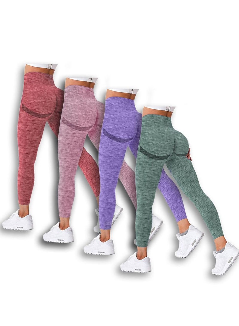 MARGOUN 4 Pack Of Women Seamless Legging Tummy Control High Waist Workout Gym Yoga Pants Xlarge Multicolour - Image 2