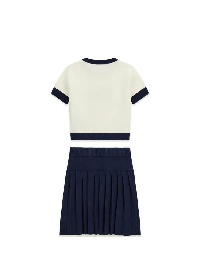 GUESS Kids Set: Short Sleeve  Sweater + Sweater Skirt - Image 2