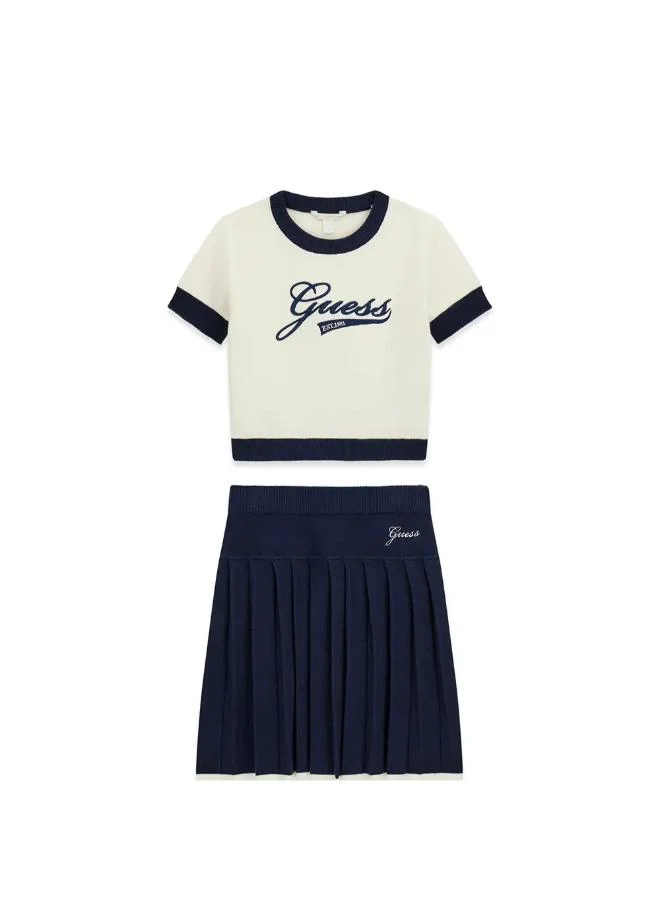 Guess Kids Set: Short Sleeve  Sweater + Sweater Skirt