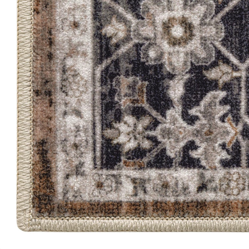 DEXI Washable Area Rug for Living Room 8x10, Vintage Farmhouse Soft Indoor Large Rugs, Stain Resistant Low Pile Carpet with Non Slip Backing for Dining Bedroom Office, Brown - Image 5