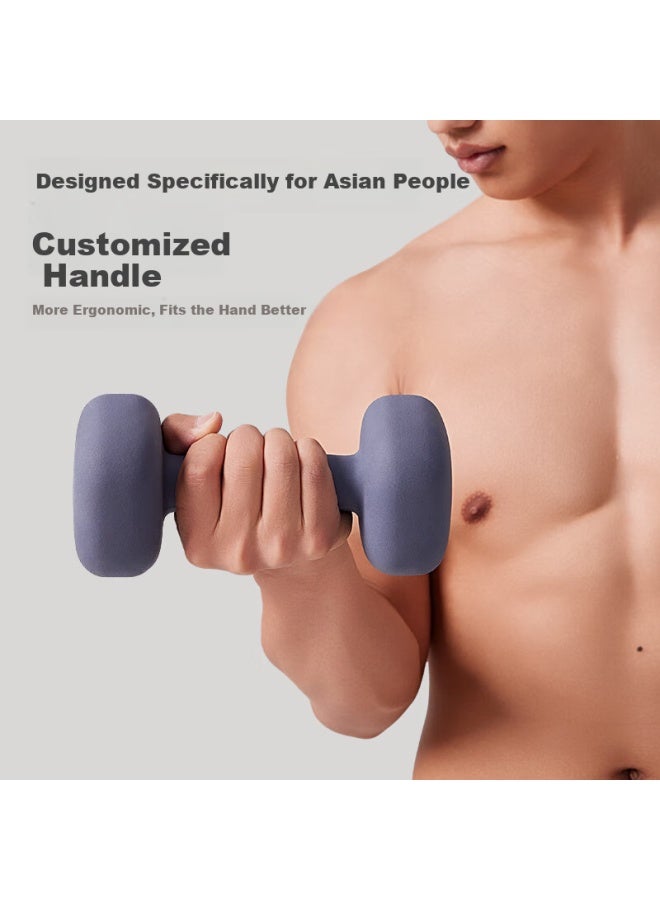 Lexi Dipped Iron Dumbbell Set For Men And Women Home Muscle Arm Shaping Fitness Strength Training Rock Gray 6kg*2 - Image 5