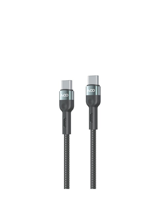 AVOO 2 Meter Fast Charging Cable – Type-C to Type-C 60W,  Data Transfer, Durable Braided Design - Image 1