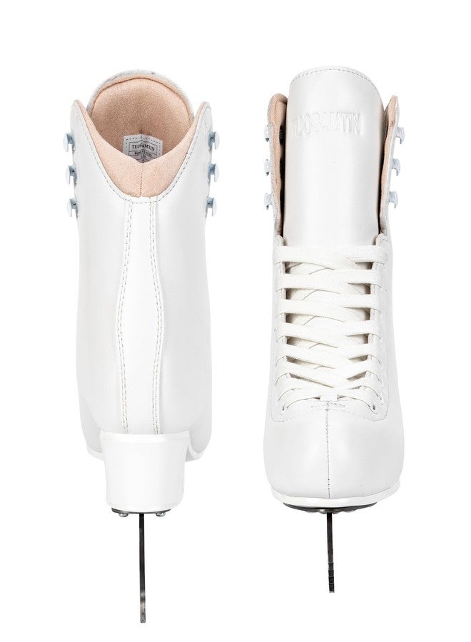 Tuosamtin Ice Skates for Women & Girls,Figure Skates with Premium Microfiber Leather, Stainless Steel Blades & Full-Fit Memory Foam Interior for Ultimate Comfort (White) (White, 7) - Image 2