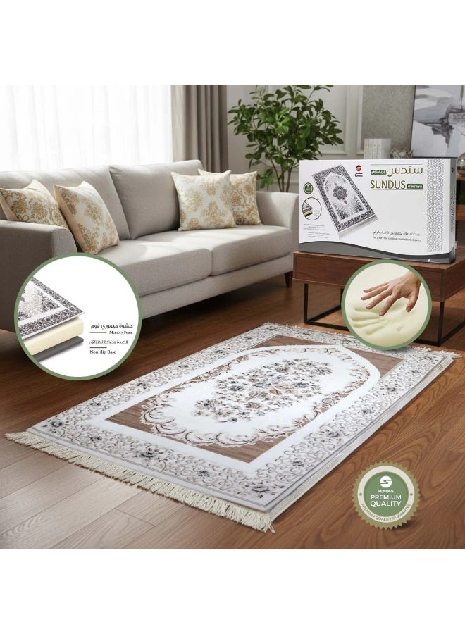SUNDUS Prayer Mat Premium A luxurious prayer mat that provides comfort with a medical memory foam filling that supports the knees and relieves pressure during prostration. - Image 2