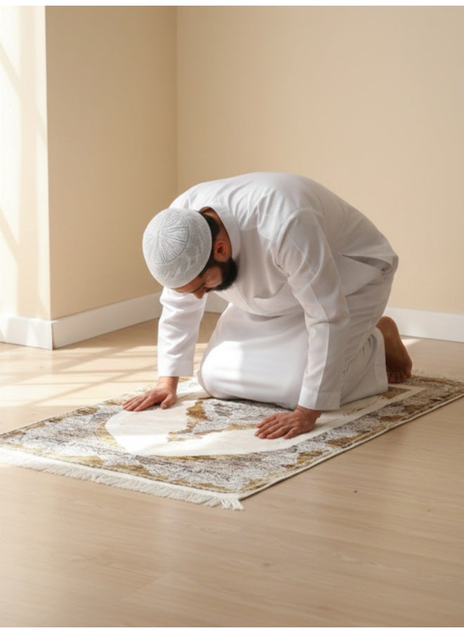 SUNDUS Prayer Mat Premium A luxurious prayer mat that provides comfort with a medical memory foam filling that supports the knees and relieves pressure during prostration. - Image 3
