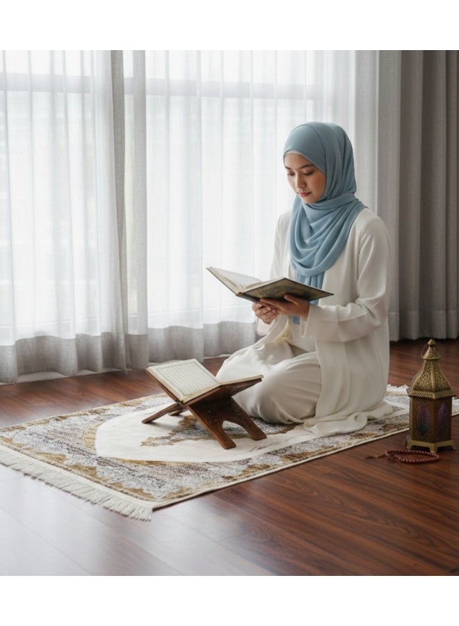 SUNDUS Prayer Mat Premium A luxurious prayer mat that provides comfort with a medical memory foam filling that supports the knees and relieves pressure during prostration. - Image 4