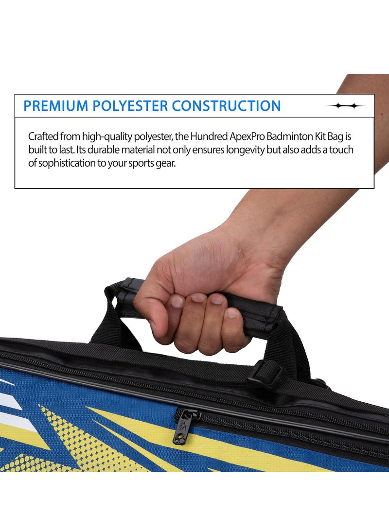 HUNDRED Urban Pod Badminton Kit-Bag| Unisex | Material: Polyester | 3 Spacious Compartments | Double Zipper Closure - Image 2