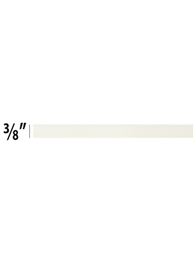 Offray Single Face Satin Craft and Decorative Ribbon, 3/8" Wide, 21-Foot Spool, Antique White (146185) - Image 3