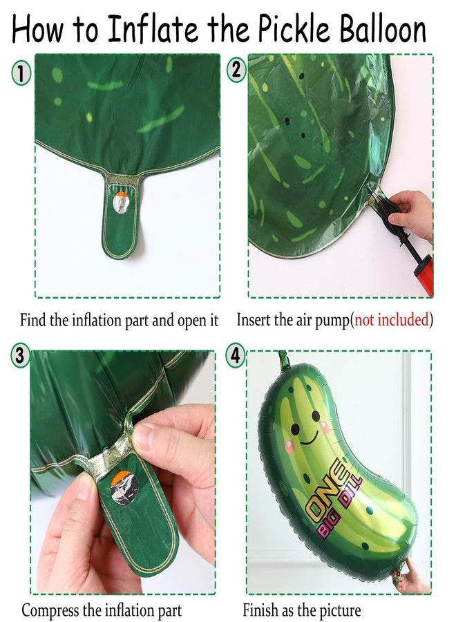 GIHOO One Big Dill Balloon Arch Kit Pastel Sage Green Pink Balloons with Funny Food Pickle Cucumber Foil Balloons for Pickle Dill Theme Birthday Party Decoration (Pink Sage Green) - Image 5