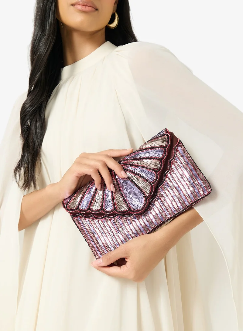 خزانة حقيبة يد مطرزة بالترتر