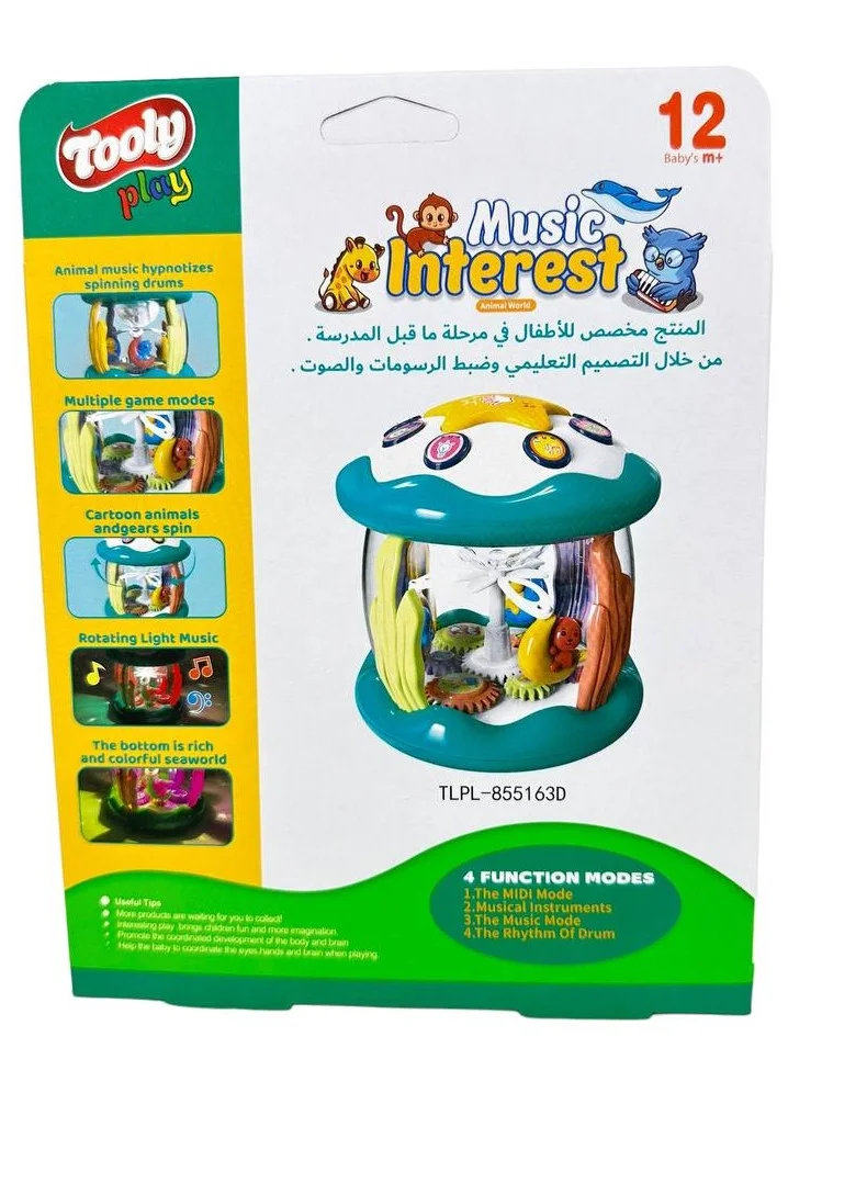 TOOLY TOOLY 4 Function Musical Toy, Musical Projector Rotating, Midi Mode, Instruments, Music, Rhythm Drum, Aquatic Theme (Size: 16 x 16 x 17 cm)
