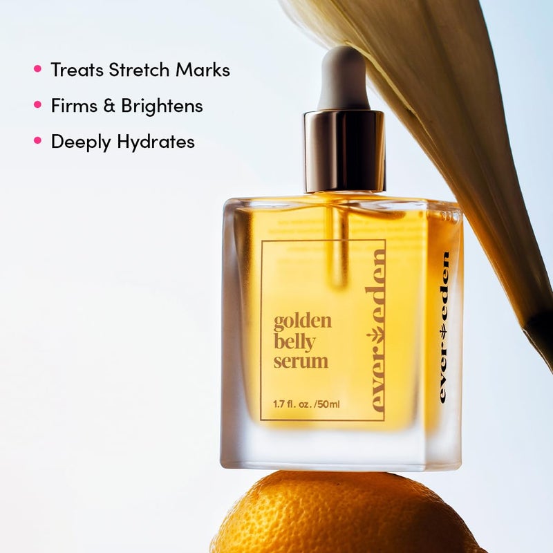 Evereden Golden Belly Serum, 1.7 fl oz. | Clean & Vegan Women's Belly Oil for Pregnancy and Postpartum | Clean Maternity Skincare | Non-Toxic Stretch Mark Oil - Image 2
