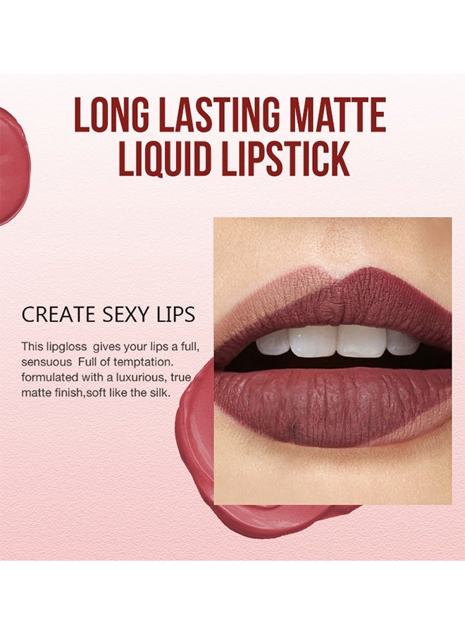 EELHOE Matte Liquid Lipstick -Long Lasting Up To 16 Hous,Super Stay Velvet Lip Gloss Lip Stain Can Let Your Lip Look Fuller(06#) - Image 4