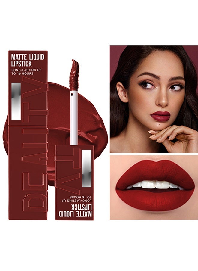 EELHOE Matte Liquid Lipstick -Long Lasting Up To 16 Hous,Super Stay Velvet Lip Gloss Lip Stain Can Let Your Lip Look Fuller(06#) - Image 1