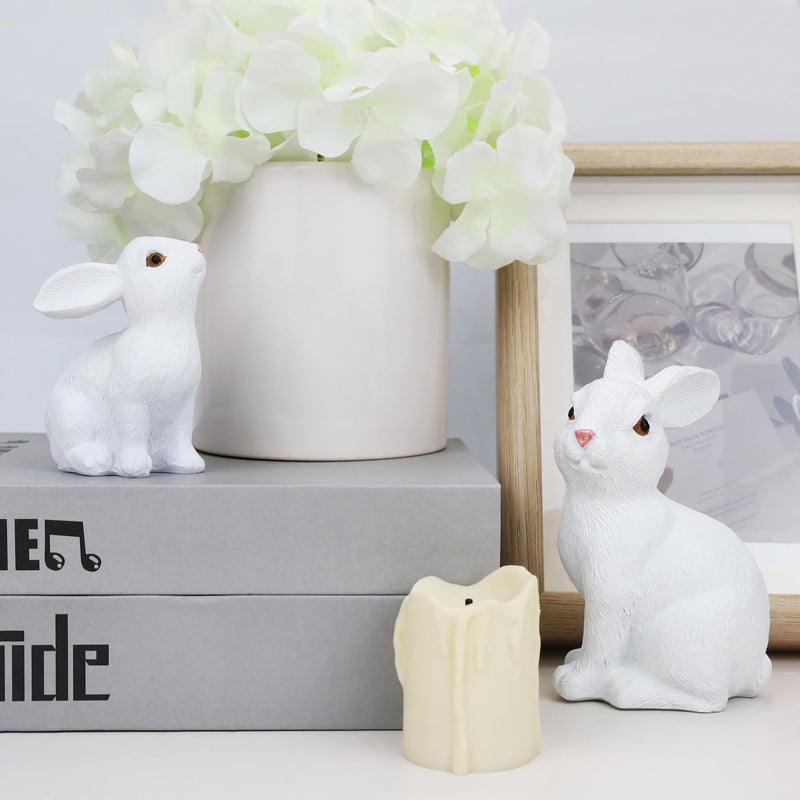 MAIBAOTA Large White Bunny Decor Easter Decoration for Home Spring Decoration for Home Table Decor Rabbit Figurines - Image 2