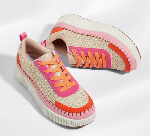 LUCKY STEP Women's Running Shoes Knit Non Slip Walking Trainers Casual Breathable Lightweight Sports Sneakers(Pink/Orange Knit,7 B(M) US) - Image 5