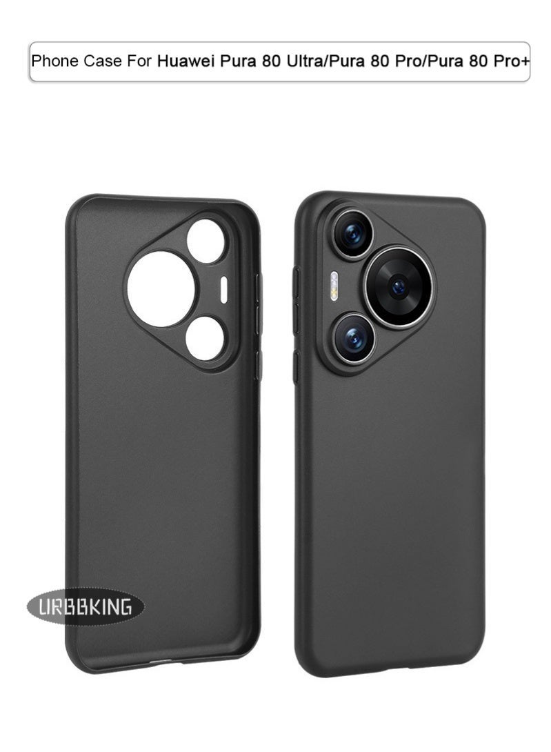 URBBKING Case Cover With Soft Liquid Silicone Protection Anti-Scratch For Huawei Pura 80 Pro/Pura 80 Pro+ Black - Image 1