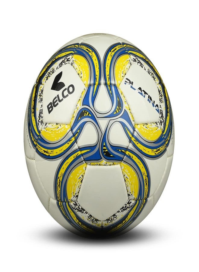 Belco Sports Platina Yellow 4Ply 1.5m PU 32 Panel Football Size 5 - Image 1