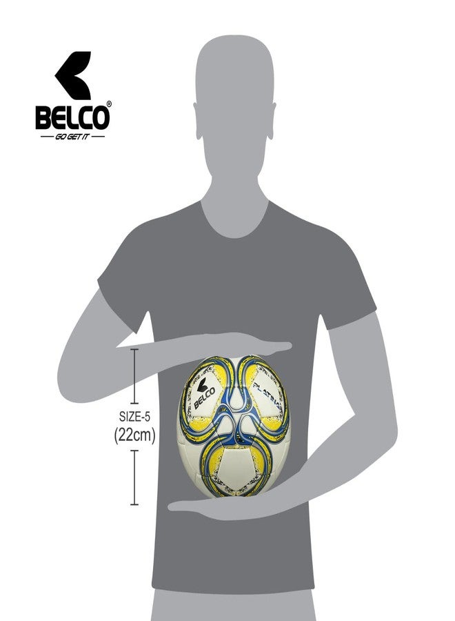 Belco Sports Platina Yellow 4Ply 1.5m PU 32 Panel Football Size 5 - Image 5