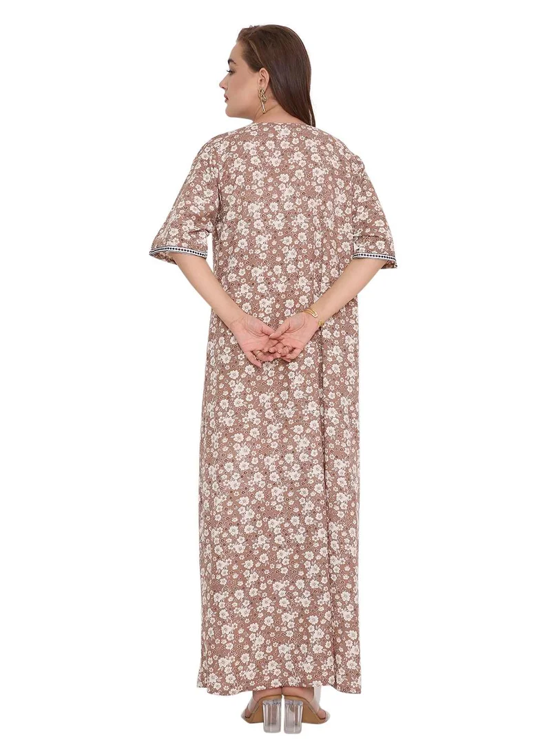 HANA & SARA SHORT SLEEVE CLASSY PRINTED LONG ARABIC FARASHA KAFTAN JALABIYA DRESSES