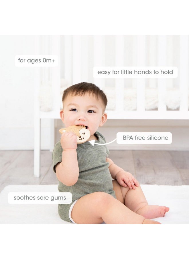 pearhead Pearhead Fox Silicone Baby Teether, Teething Toy for Babies 0+ Months, BPA Free Teether, Safe and Gentle Teething Relief  - Image 1