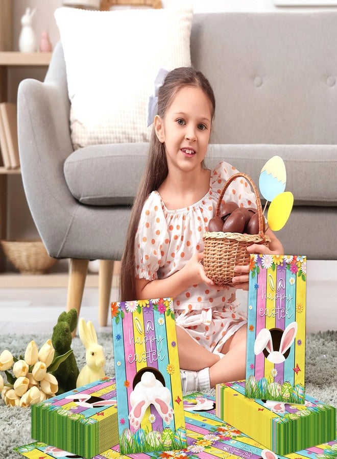 TEMYAXU 100Pcs Easter Napkins, Bunny Floral Easter Paper Napkins, Rabbit Flowers Spring Seasonal Disposable Paper Dinner Hand Napkin Towels for Happy Spring Eater Decorations - Image 2
