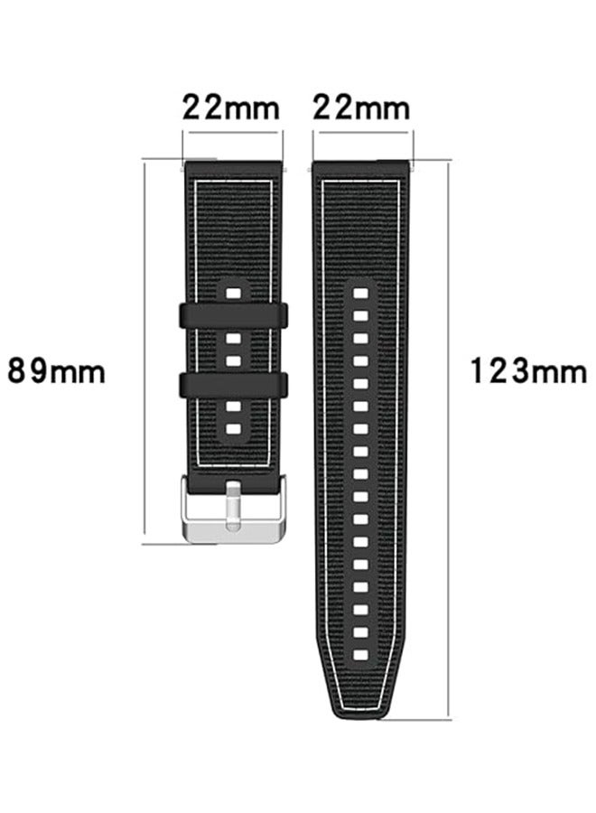 2 Pack Silicone Bands for Huawei GT5 /GT5 Pro/GT4/GT3/GT3 Pro 46mm, 22mm Soft Waterproof Watch Strap,Replacement Nylon Braided Silicone Composite Watch Strap - Image 2