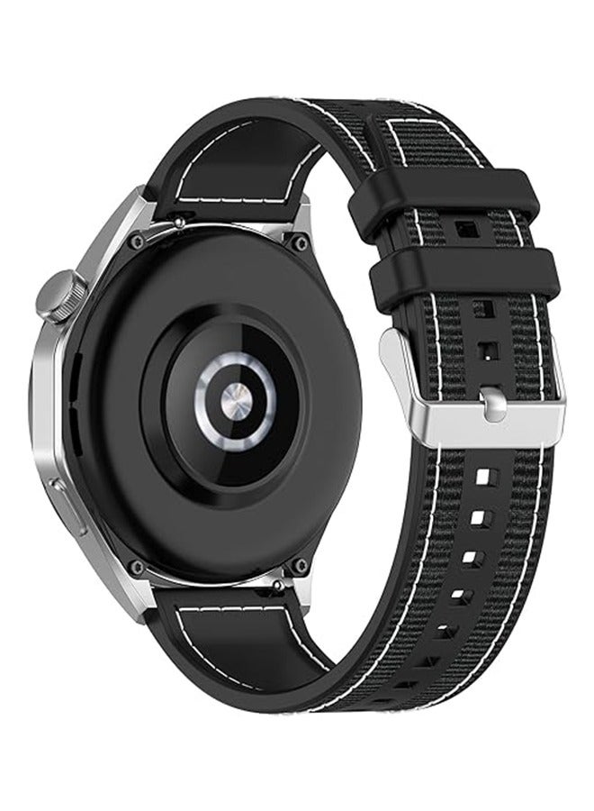 2 Pack Silicone Bands for Huawei GT5 /GT5 Pro/GT4/GT3/GT3 Pro 46mm, 22mm Soft Waterproof Watch Strap,Replacement Nylon Braided Silicone Composite Watch Strap - Image 5