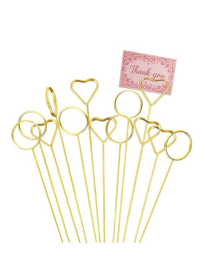 VYNFLICK Floral Card Holder: 120 Pcs Flower Place Card Holder Picks 12.6 inch Gold Gift Photo Holders for Bouquets Wedding Tables Display Centerpieces - Image 1